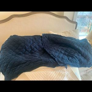 Pottery Barn navy standard shams